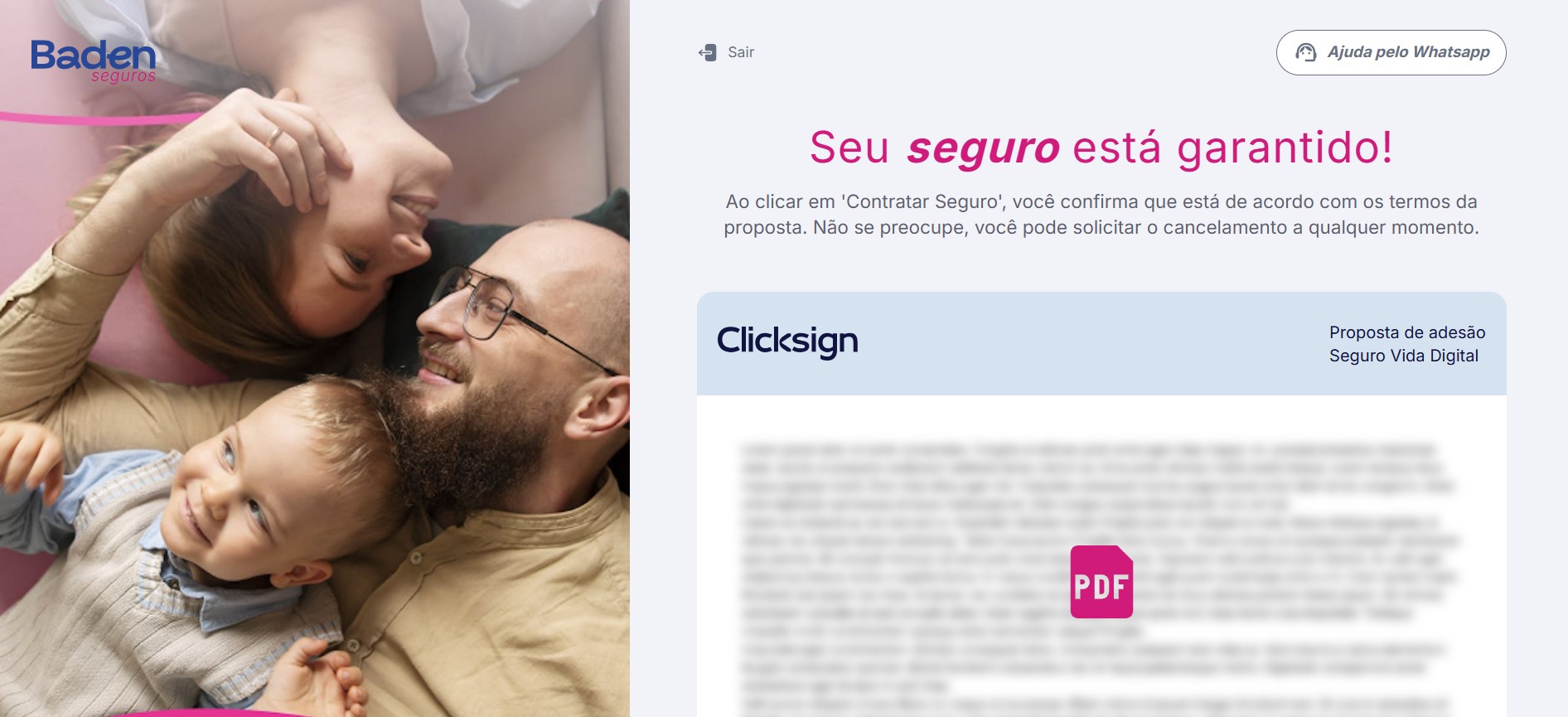 Escolha da forma de pagamento