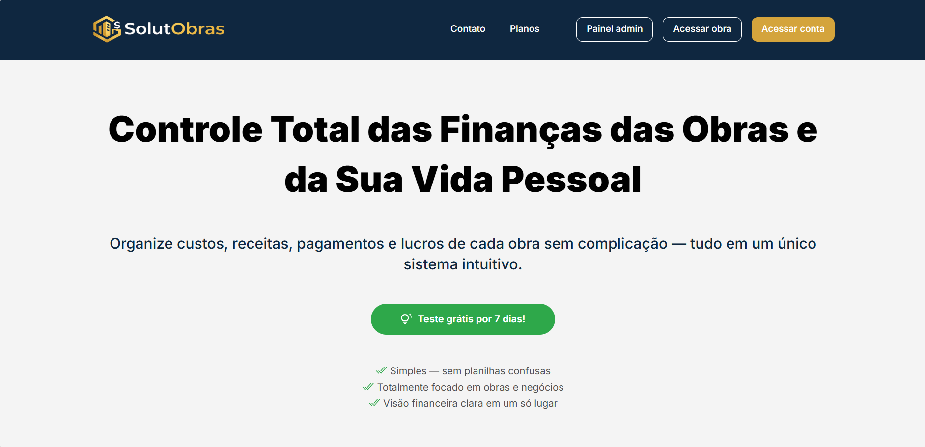 Apresentação da plataforma SolutObras