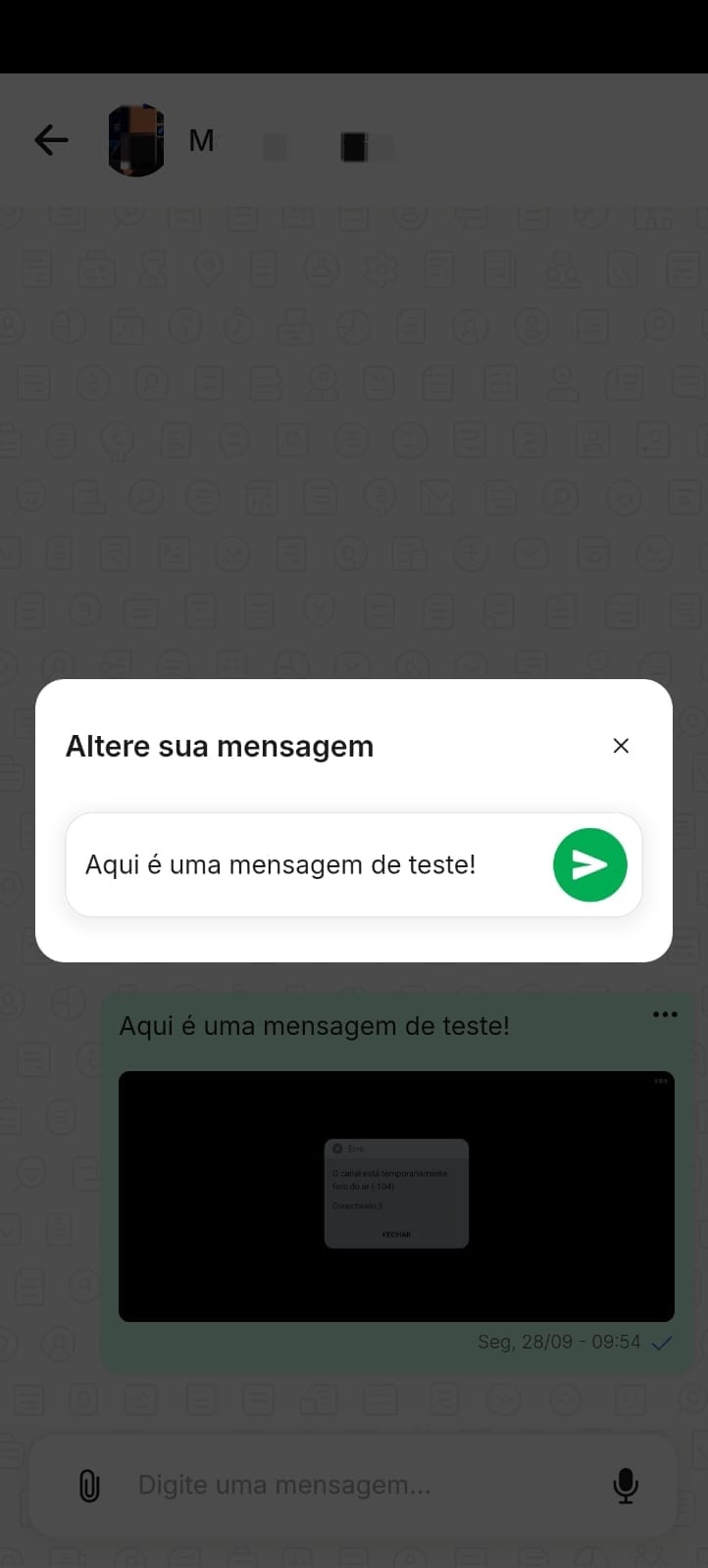 Edição de uma mensagem