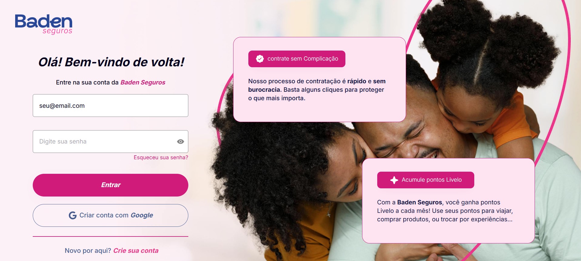 Acesso à plataforma Baden Seguros