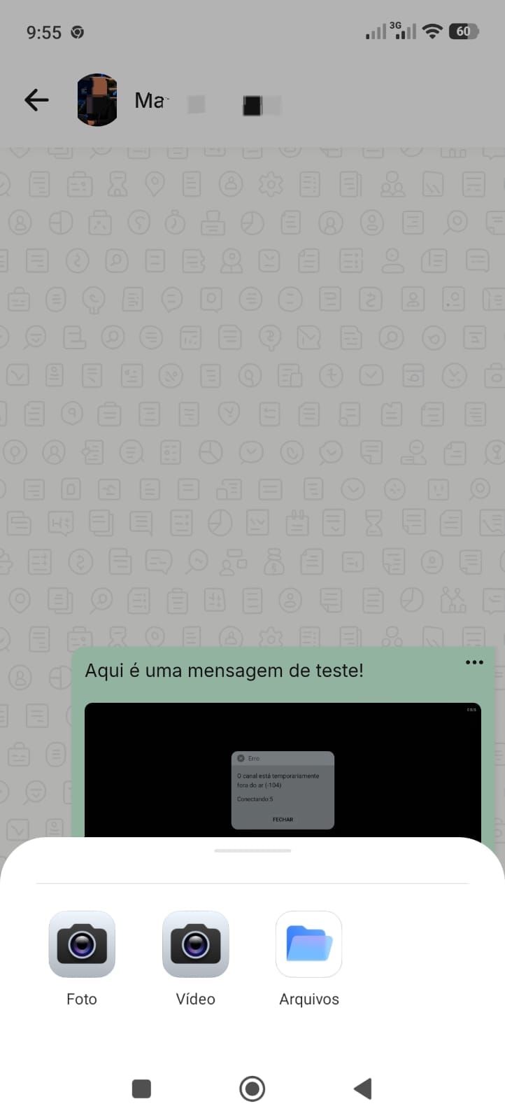 Envio de mídia em uma conversa